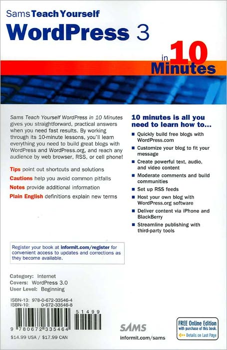 Sams Teach Yourself WordPress 3 in 10 Minutes