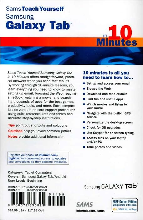 Sams Teach Yourself Samsung GALAXY Tab in 10 Minutes