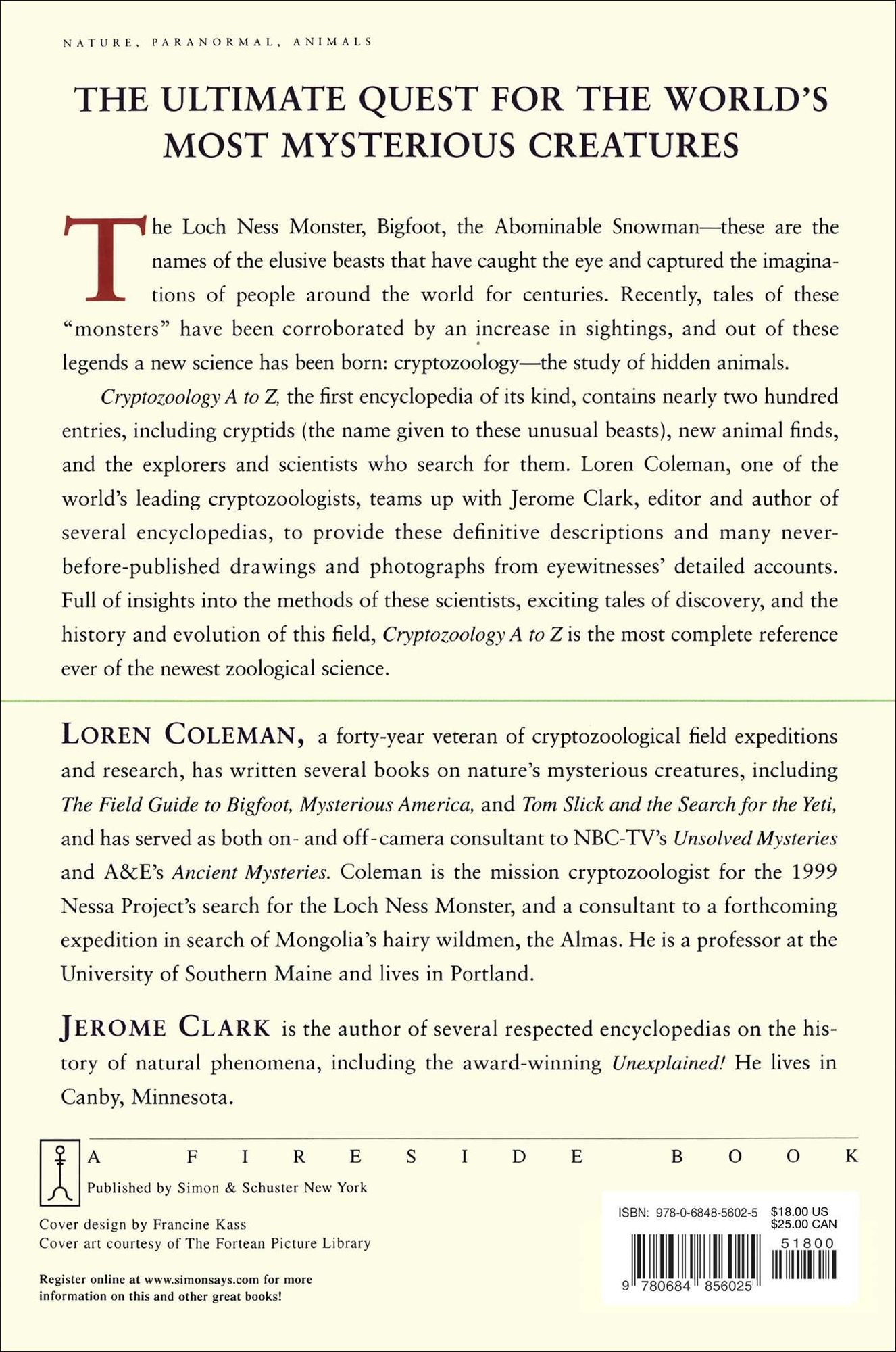 Cryptozoology A To Z: The Encyclopedia Of Loch Monsters Sasquatch Chupacabras And Other Authentic M