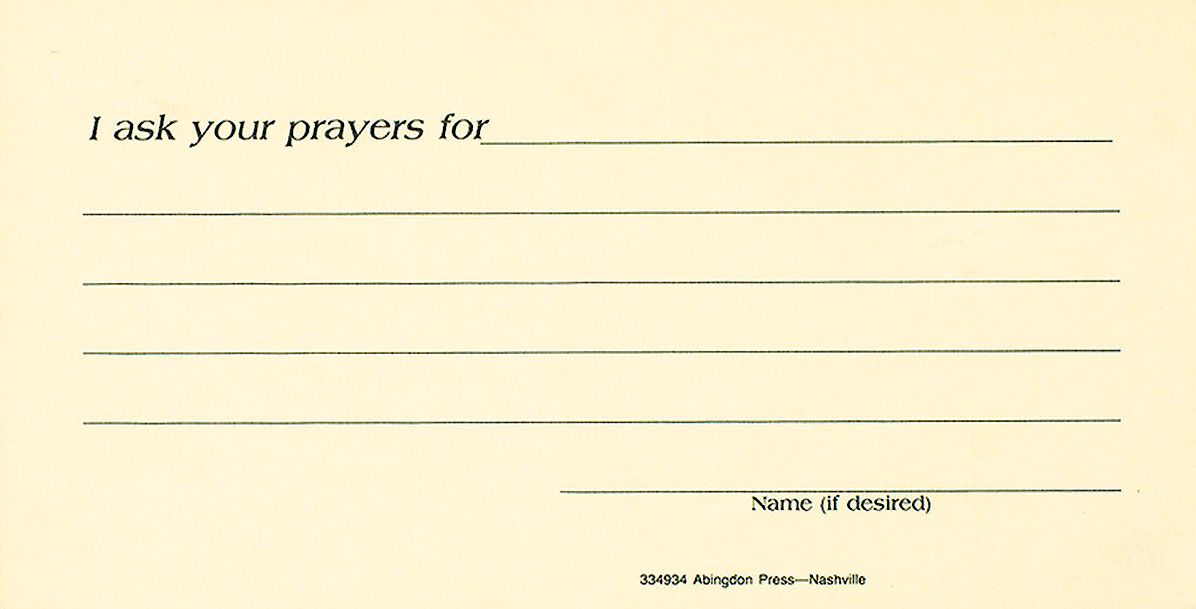 Prayer Request Card (Pkg of 25)