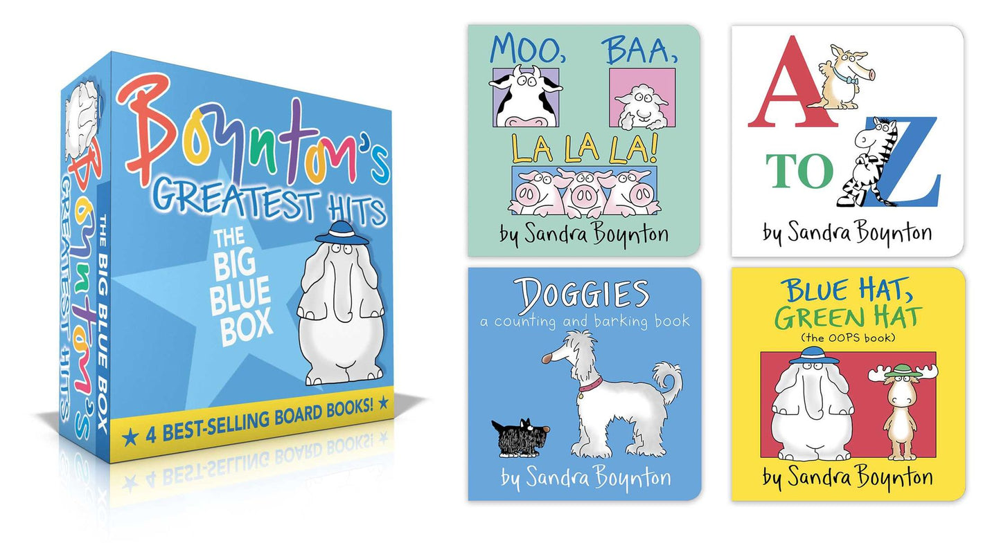 Boynton's Greatest Hits The Big Blue Box (Boxed Set): Moo, Baa, La La La!; A to Z; Doggies; Blue Hat, Green Hat