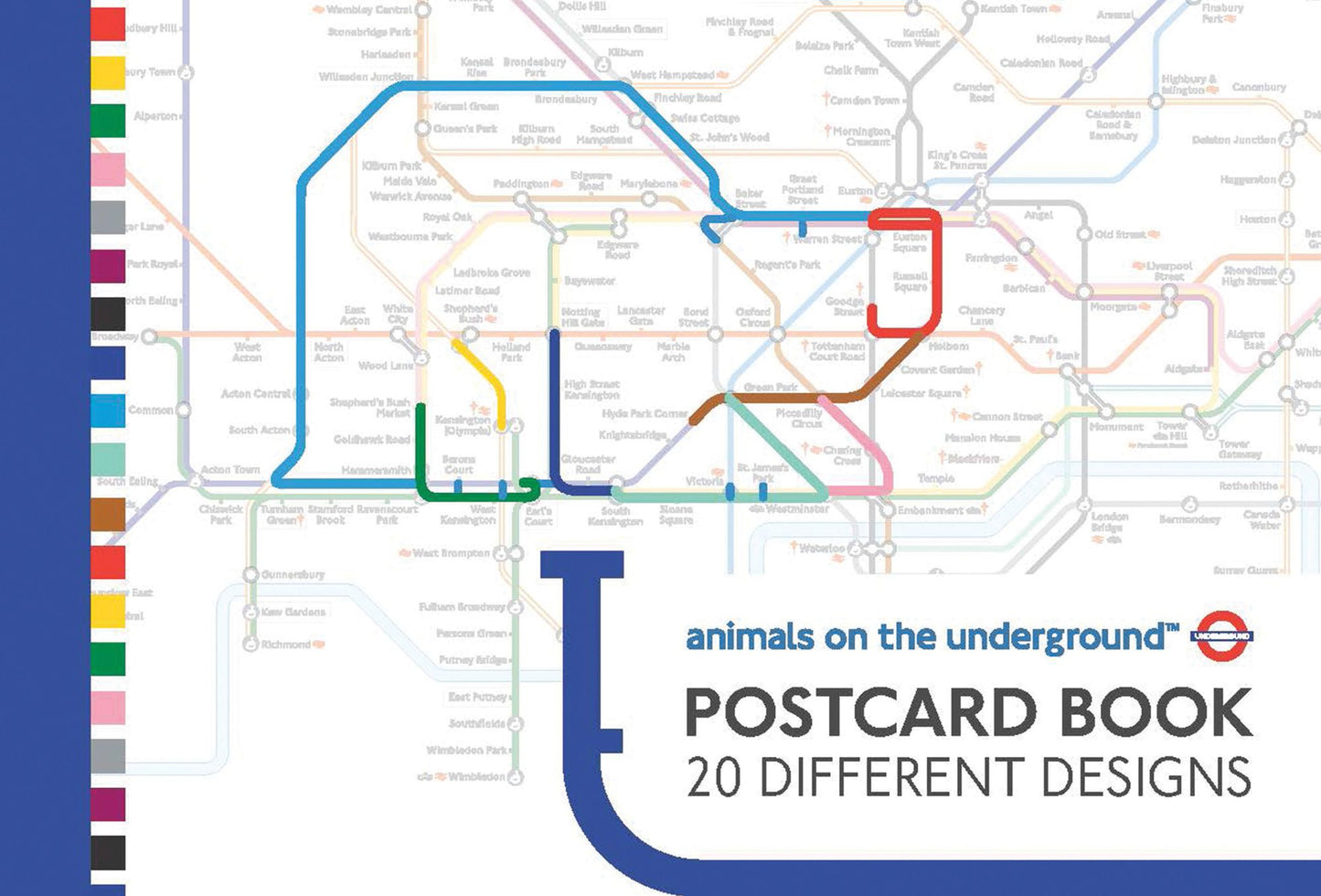 Animals on the Underground Postcard Book