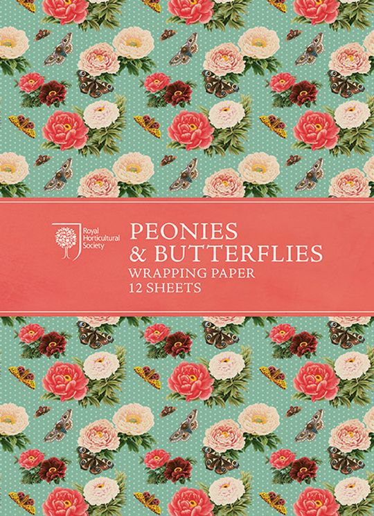 RHS Peonies and Butterflies Wrapping Paper