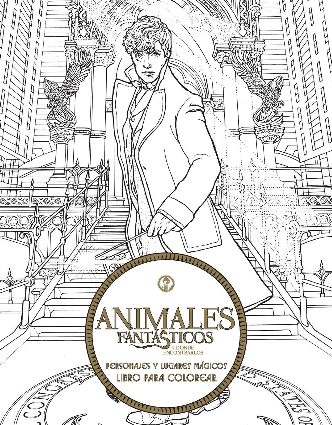 Animales fantásticos y dónde encontrarlos: Personajes y lugares mágicos. Libro para colorear