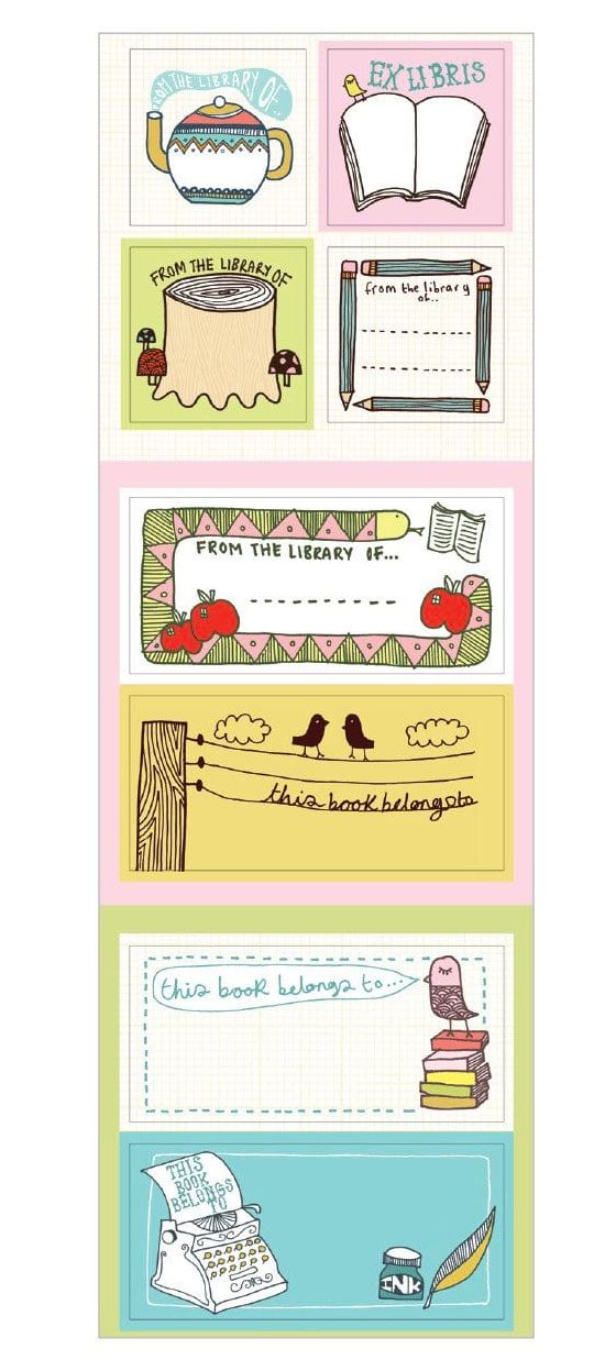 Kate Sutton Bookplate Label Set