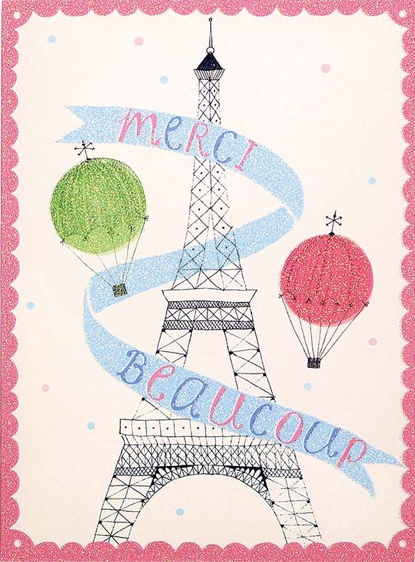 Merci Beaucoup Glitz Thank You Notes