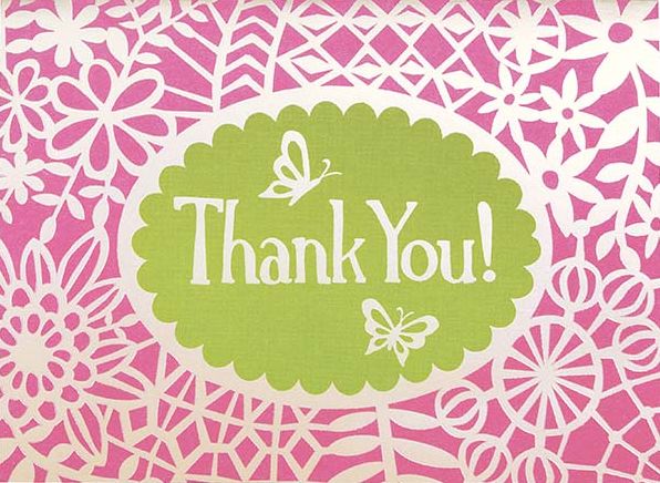 Flower Lace Glitz Thank You Notes