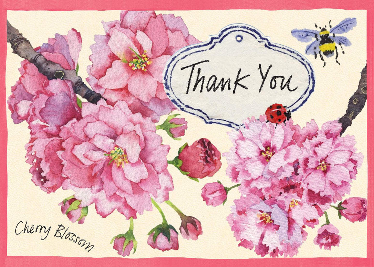 Cherry Blossom Garden Parcel Thank You Notes
