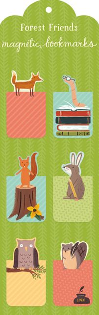 Forest Friends Magnetic Bookmarks