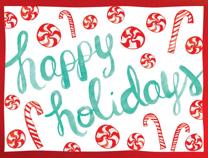 Peppermints Holiday Glitz Notecard