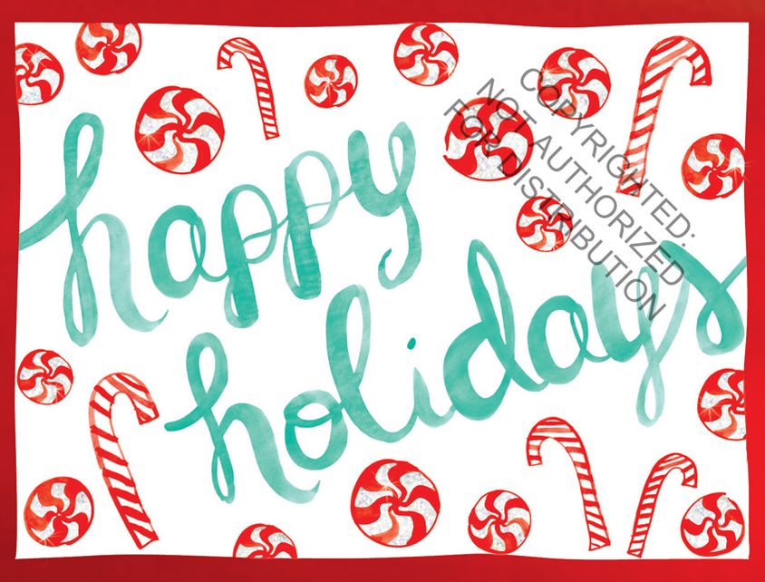 Peppermints Holiday Glitz Notecard