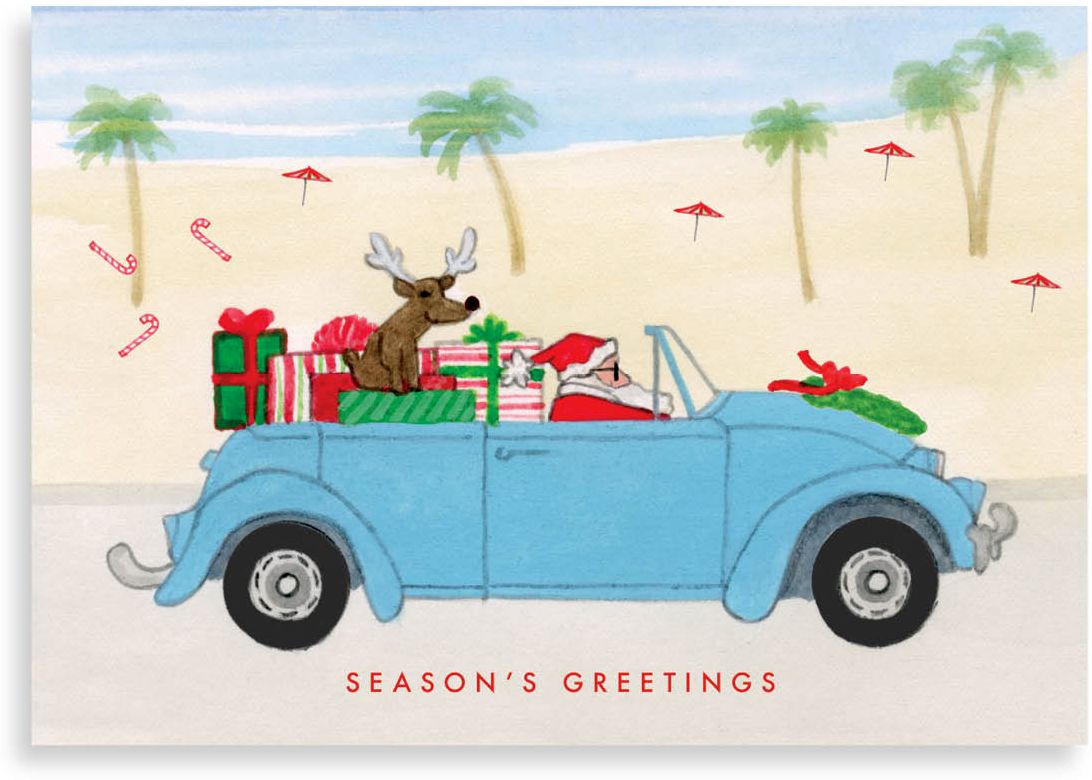 Santa's Beach Cruise Christmas Boxed Card