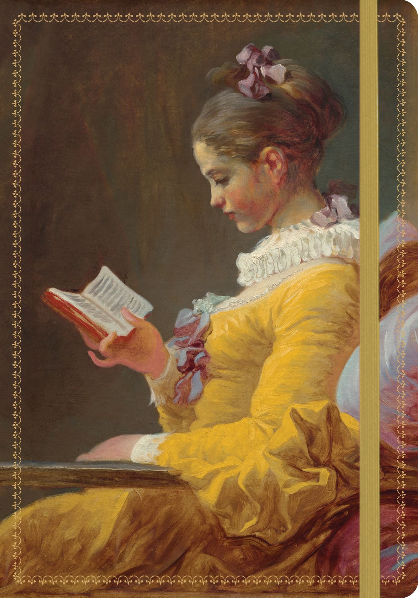 NGA Fragonard Young Girl Reading Gilded Journal