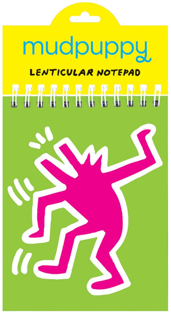 Keith Haring Dancing Dog Lenticular Notepad 4.25" x 5.5"