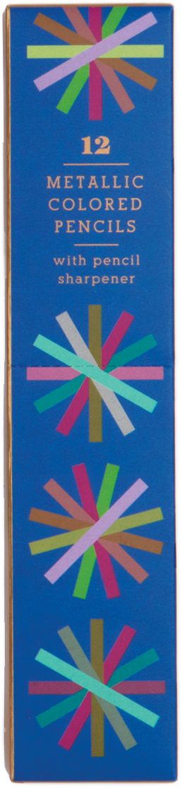 Metallic Colored Pencil Set with Pencil Sharpener