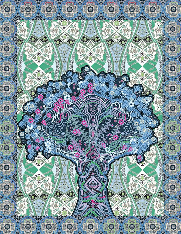 Amrita Sen Blue Tree Spiral Lined Journal 7 x 9