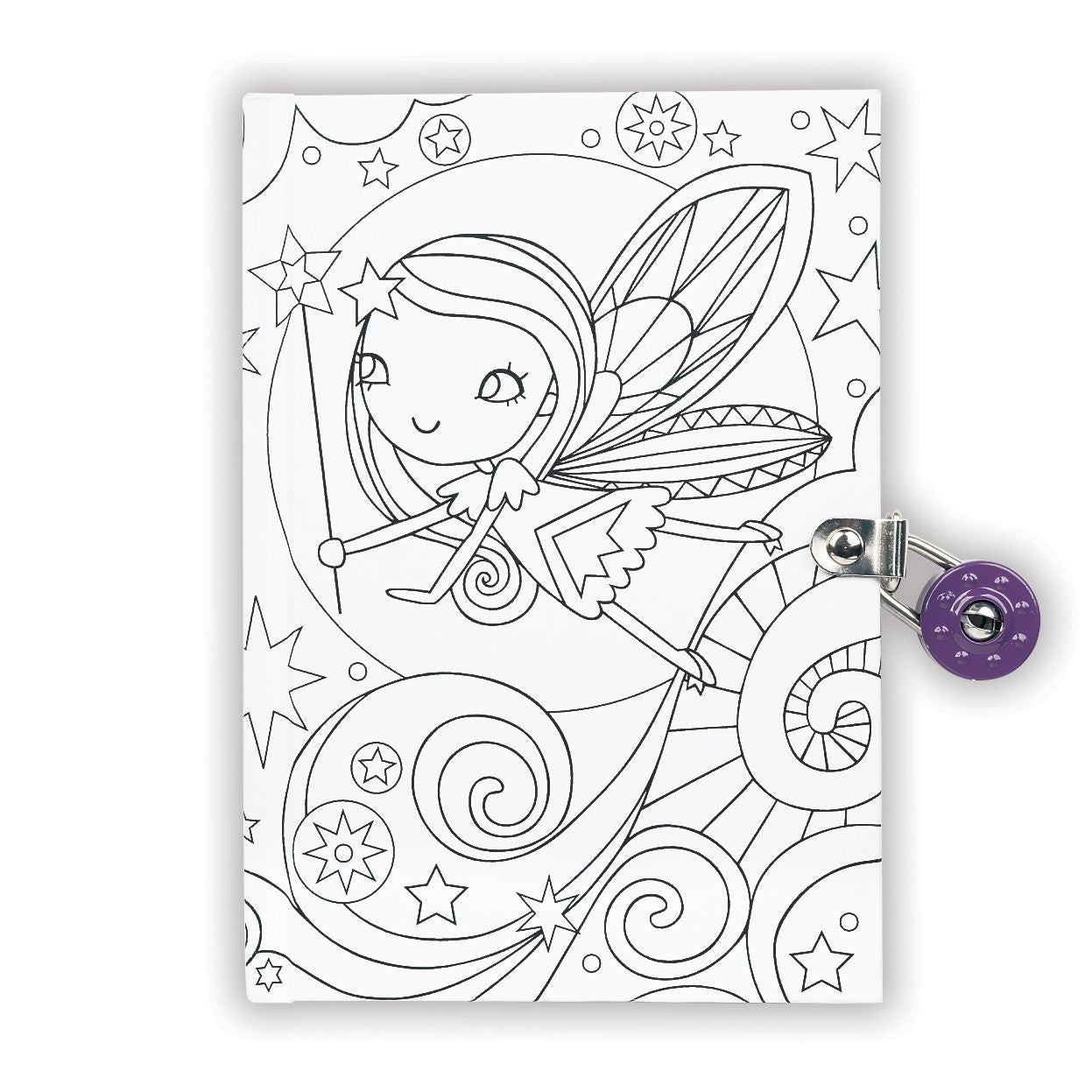 Fairy Color-In Locked Diary