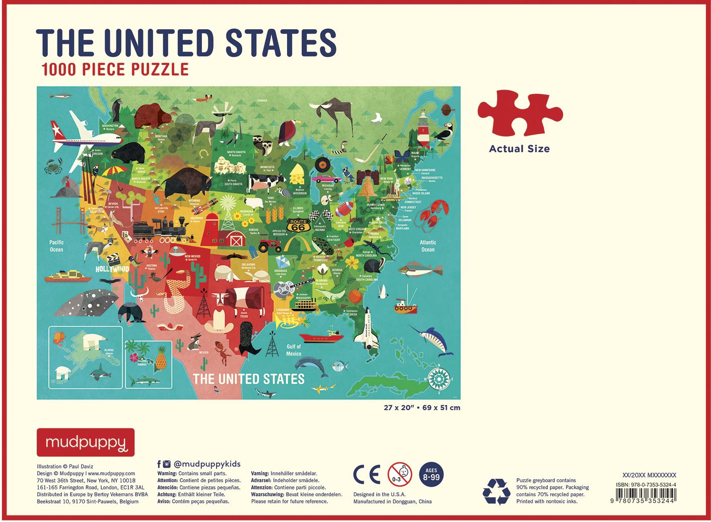Map of the United States 1000 Pc Puzzle