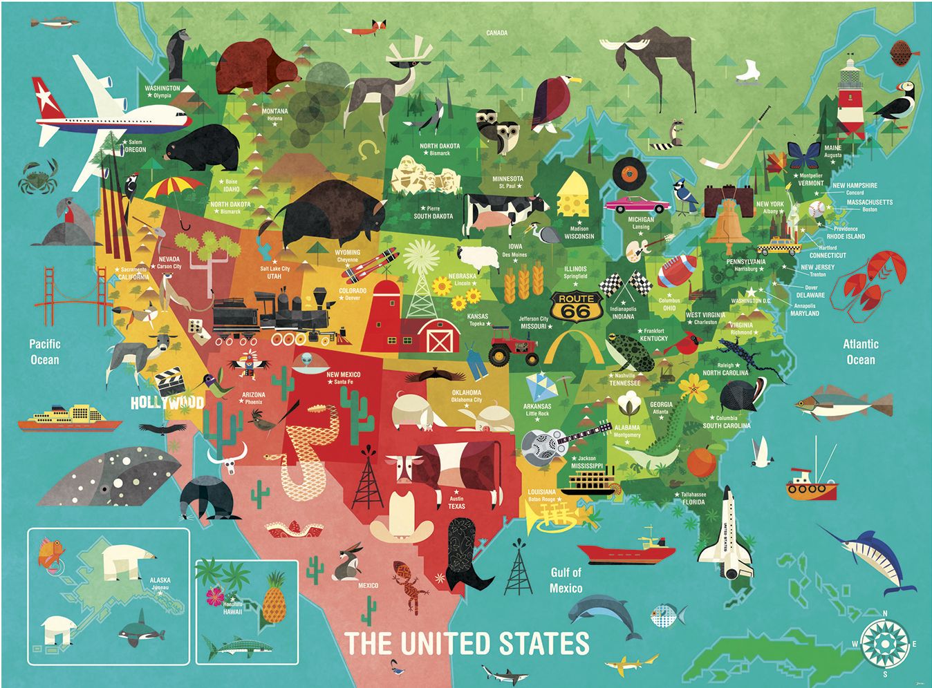 Map of the United States 1000 Pc Puzzle