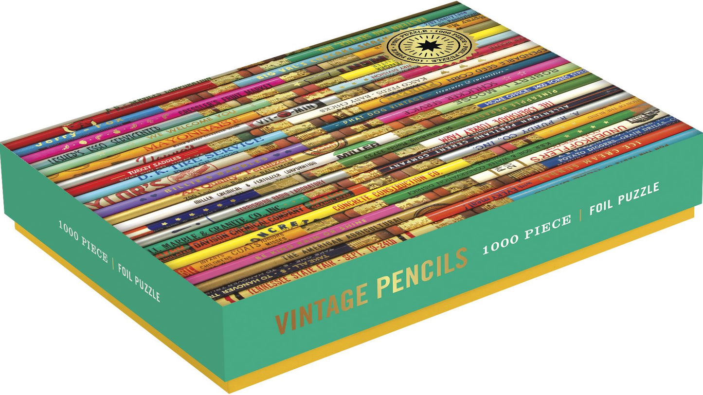 Vintage Pencils 1000 Pc Foil Puzzle