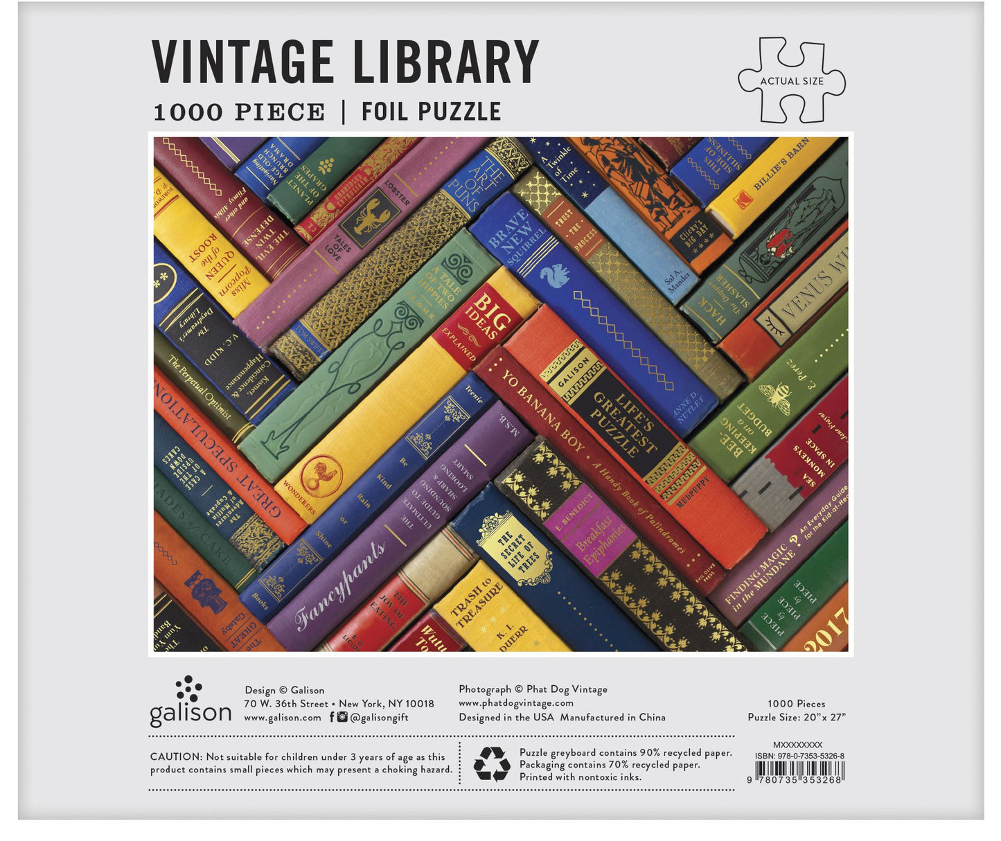 Vintage Library 1000 Pc Foil Puzzle