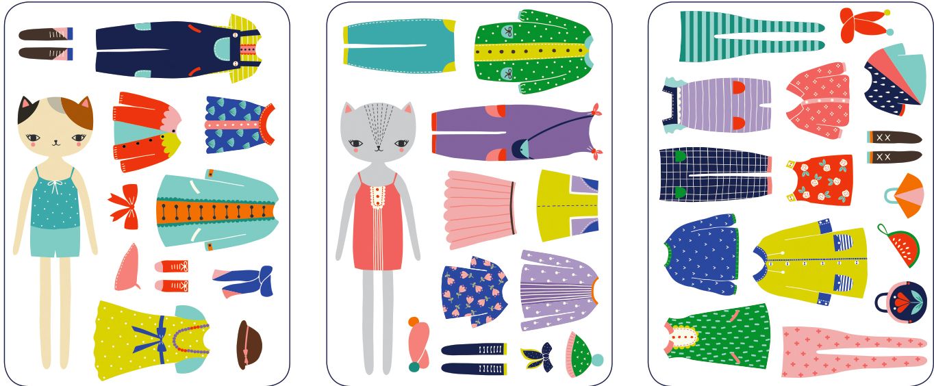 Cat Fashion Magnetic Figures