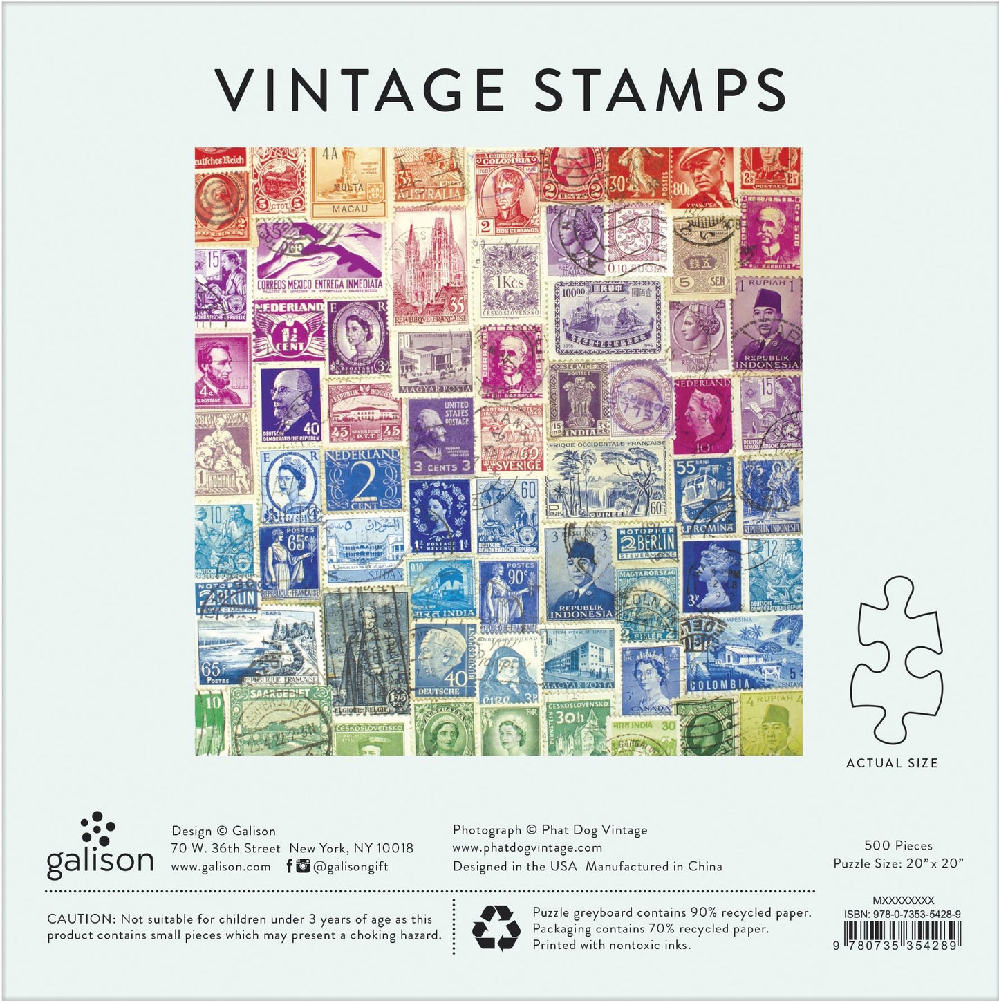 Vintage Stamps 500 Pc Puzzle
