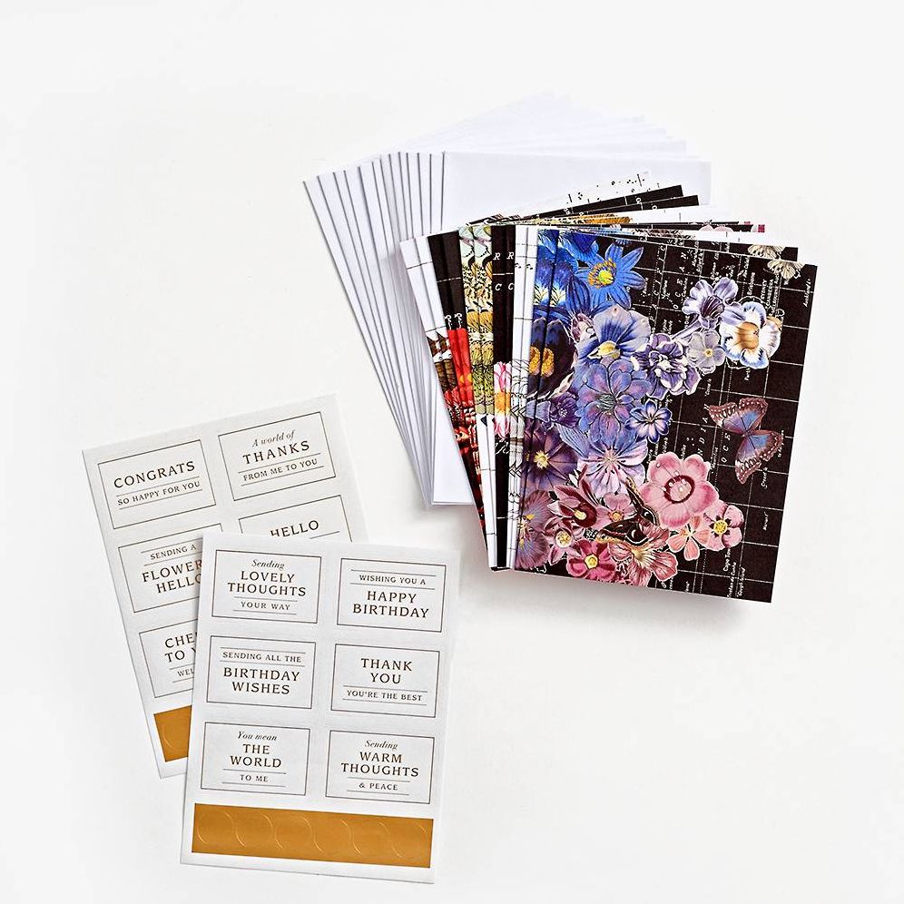 World Map Foliage Stationery Set