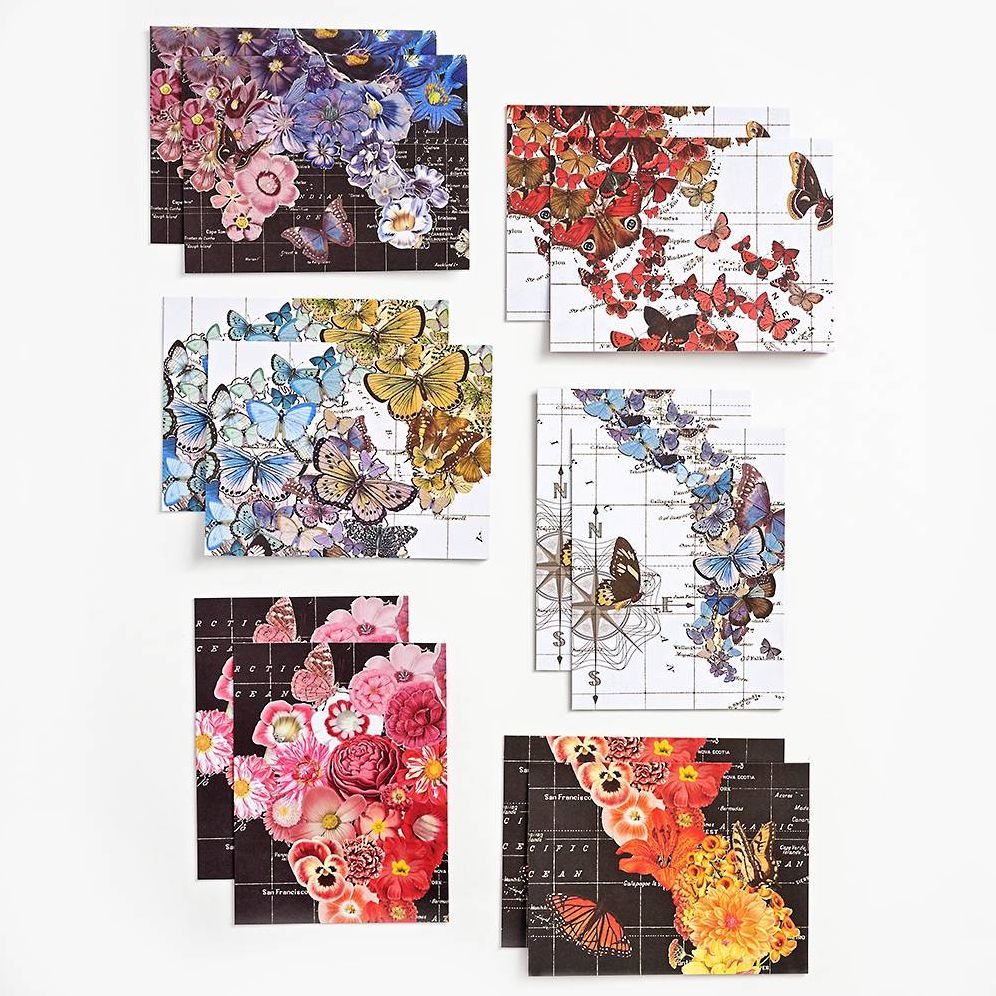 World Map Foliage Stationery Set