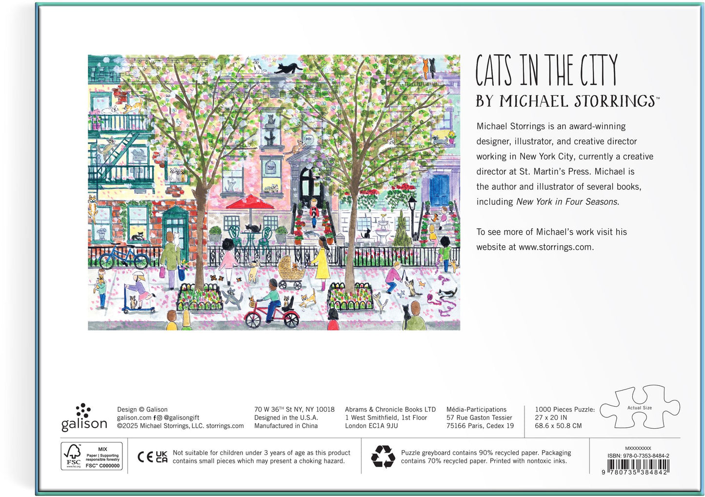Michael Storrings Cats In The City 1000 Piece Puzzle