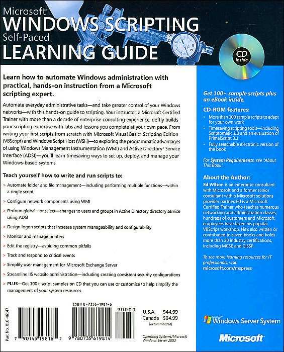 Microsoft Windows Scripting Self-Paced Learning Guide