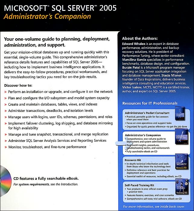 Microsoft SQL Server 2005 Administrator's Companion