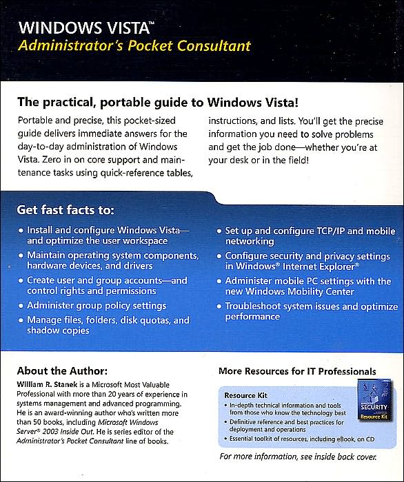 Windows Vista Administrator's Pocket Consultant