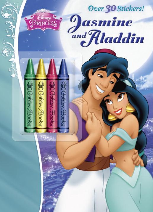 Jasmine and Aladdin Chunky Crayon with Stickers Book (Disney Princess)