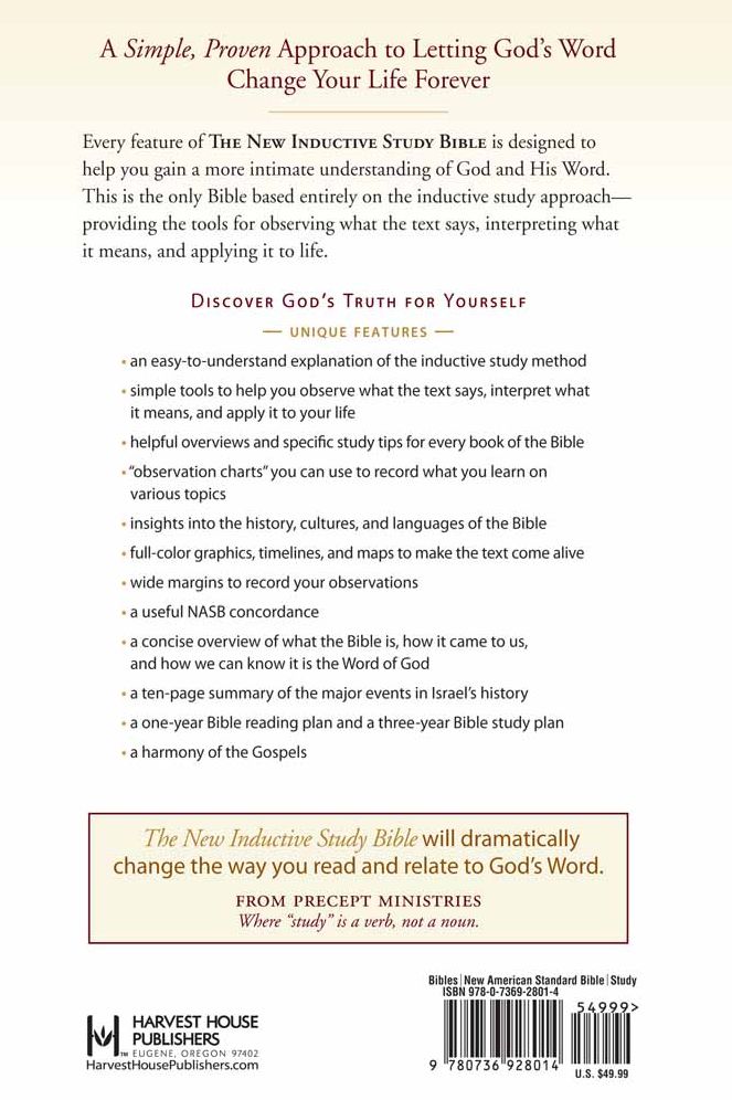 The New Inductive Study Bible, NASB