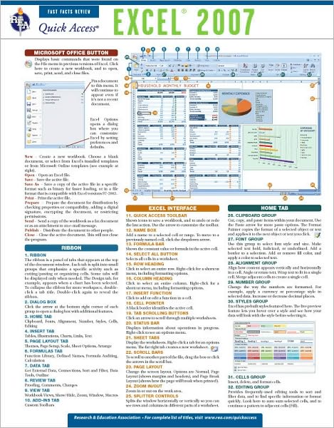 Excel 2007 - REA's Quick Access Reference Chart
