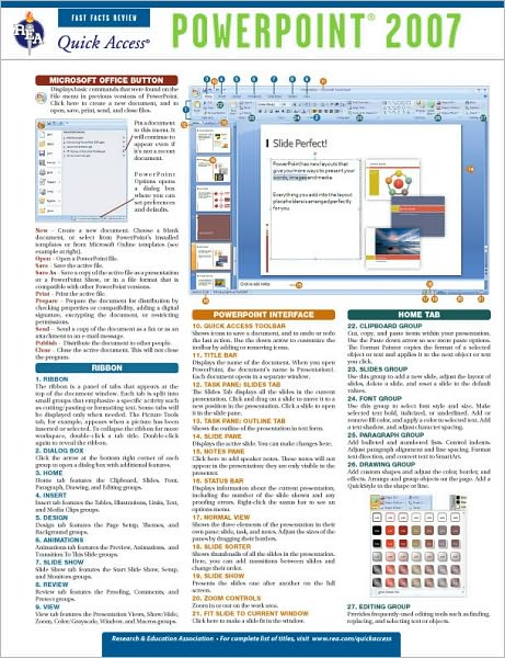 Power Point 2007 - REA's Quick Access Reference Chart
