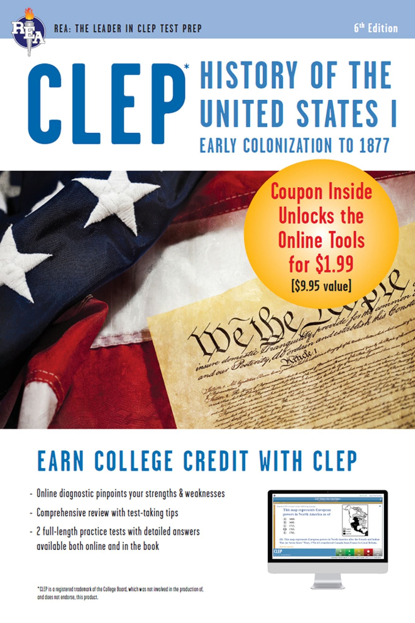 CLEP History of the United States I w/Online Practice Exams, 6th Ed.