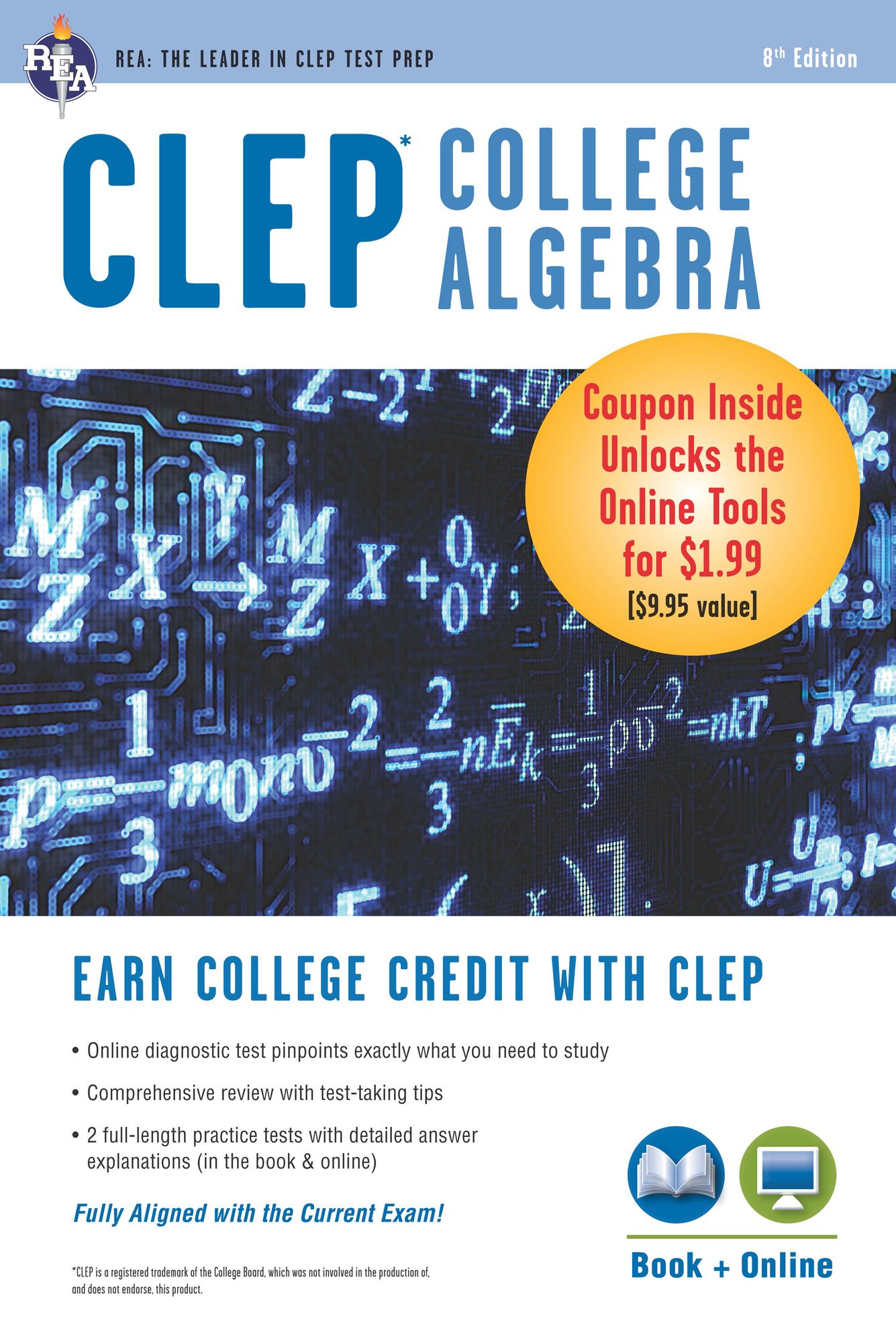 CLEP College Algebra Book + Online