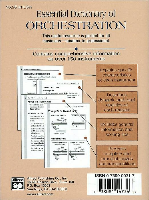 Essential Dictionary of Orchestration: Pocket Size Book