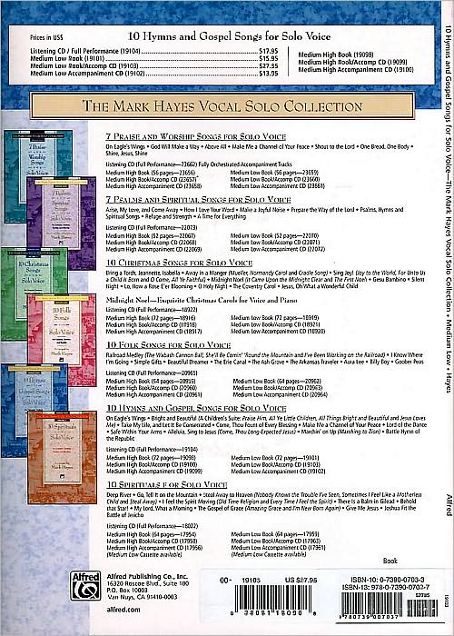 The Mark Hayes Vocal Solo Collection -- 10 Hymns & Gospel Songs for Solo Voice: Medium Low Voice, Book & CD
