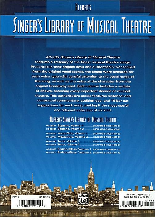 Singer's Library of Musical Theatre, Vol 1: Baritone/Bass Voice