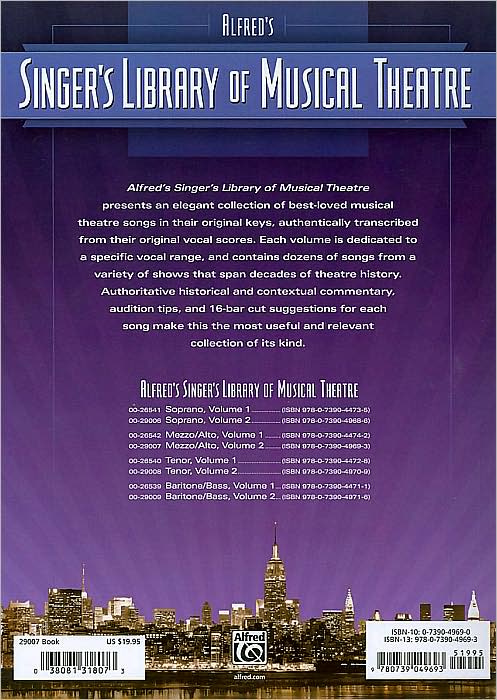 Singer's Library of Musical Theatre, Vol 2: Mezzo Soprano/Alto Voice