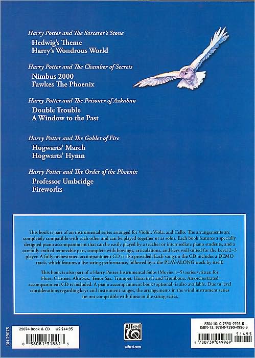 Harry Potter Instrumental Solos for Strings (Movies 1-5): Violin, Book & CD