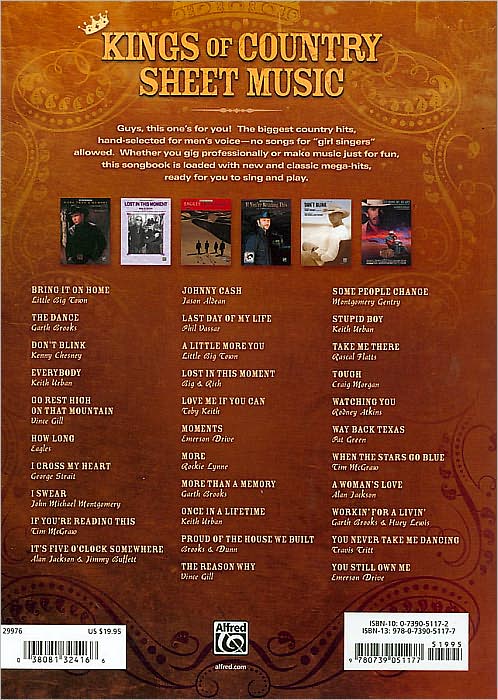The Kings of Country Sheet Music: Piano/Vocal/Chords