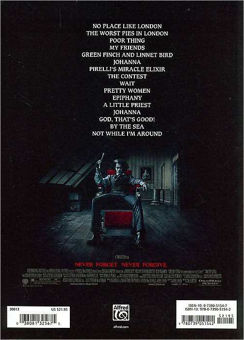 Sweeney Todd (The Demon Barber of Fleet Street) -- Selections from the Motion Picture: Piano/Vocal/Chords
