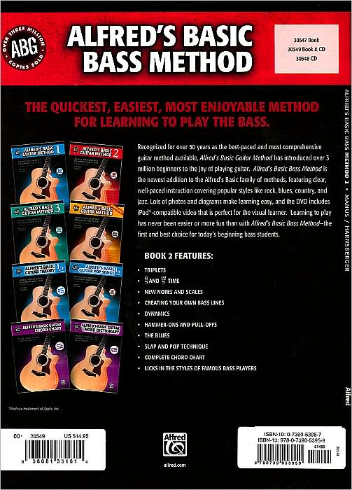 Alfred's Basic Bass Method, Bk 2: The Most Popular Method for Learning How to Play, Book & CD