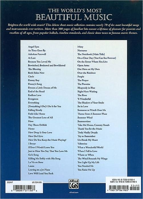 The World's Most Beautiful Music: Piano/Vocal/Chords