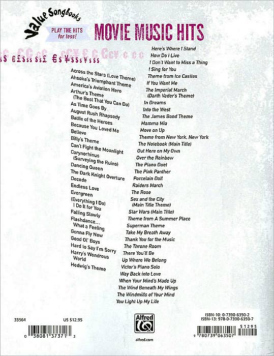 Value Songbooks: Movie Music Hits