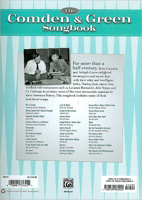 The Comden & Green Songbook: Piano/Vocal/Chords